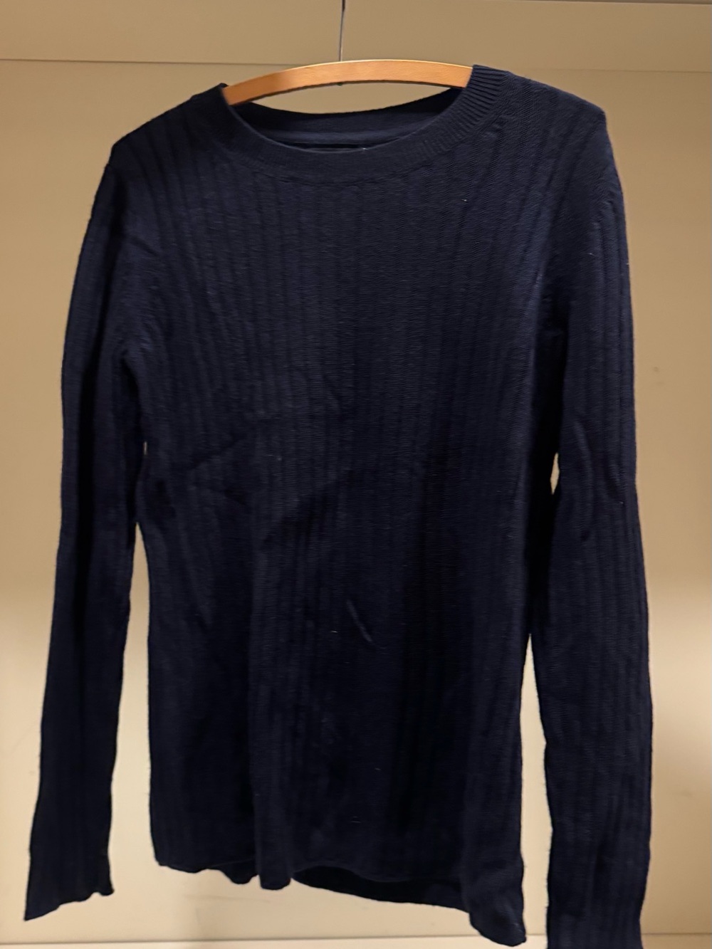 Banana Republic Men's Navy Ribbed Crewneck Sweater